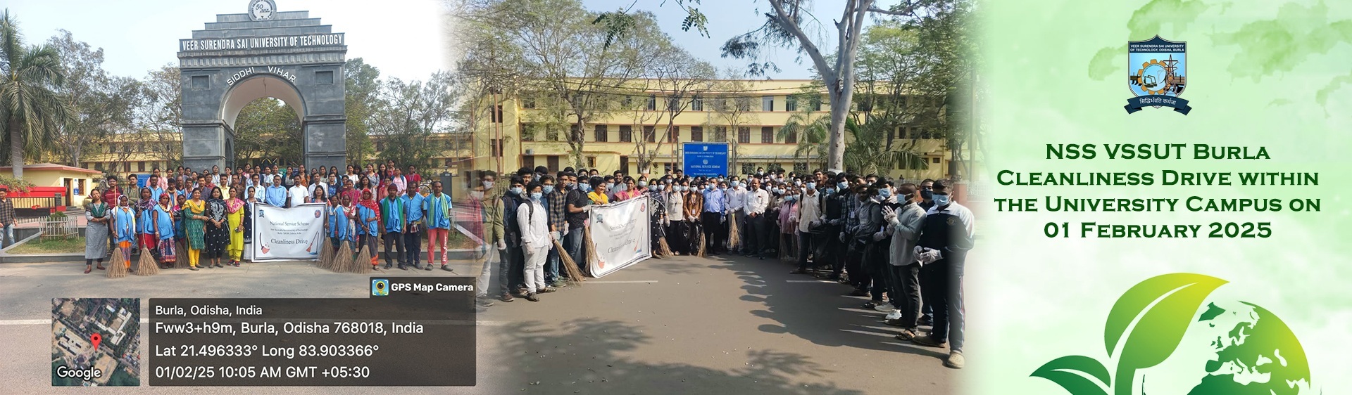 NSS VSSUT Burla Cleanliness Drive within the University Campus